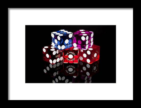 Dice Framed Print featuring the photograph Colorful Dice by Raul Rodriguez