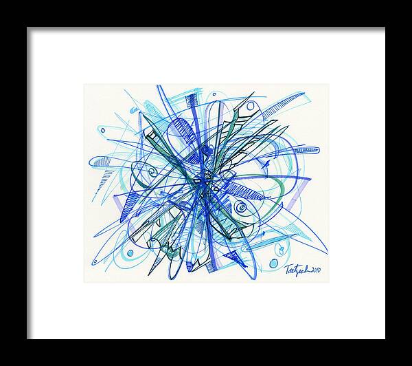 Abstract Drawing Framed Print featuring the drawing 2010 Abstract Drawing 21 by Lynne Taetzsch