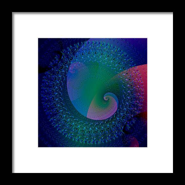 Spiral Framed Print featuring the digital art 2012-02-16-11 by Peter Shor