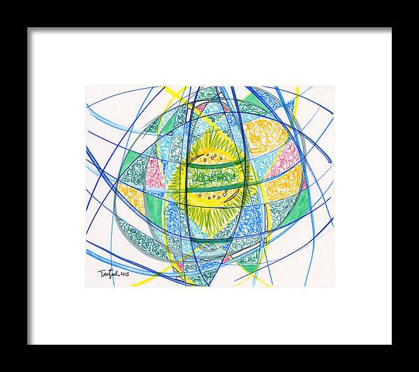 Abstract Framed Print featuring the drawing 2013 Abstract Drawing #2 by Lynne Taetzsch