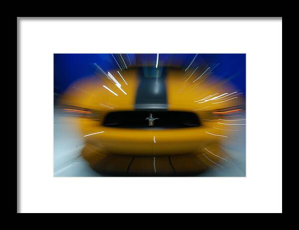 Yellow Stallion Framed Print featuring the photograph 2013 Ford Mustang by Randy J Heath