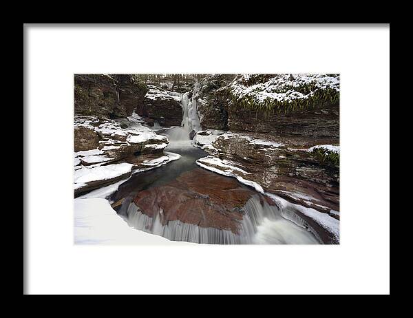 Adams Framed Print featuring the photograph 2014 Begins At Adams Falls by Gene Walls