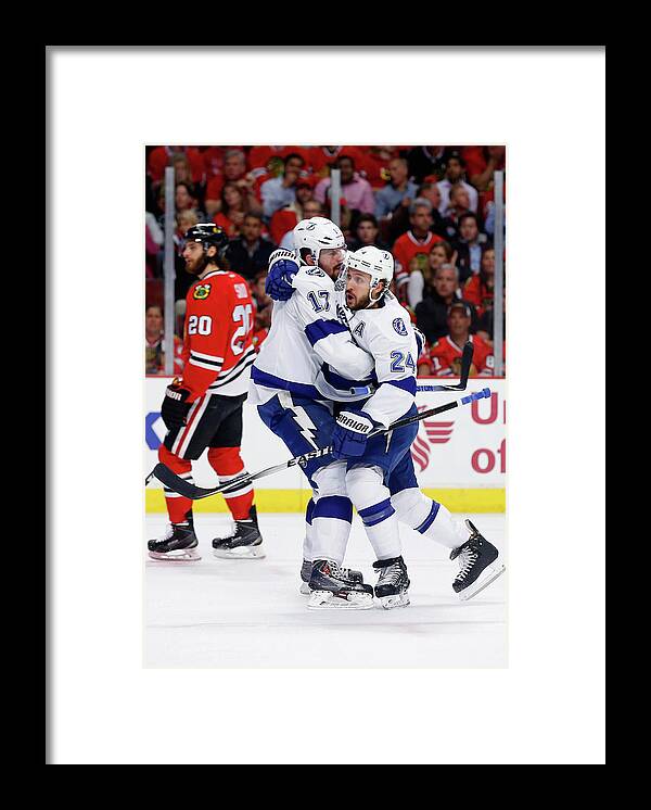 Brandon Saad Framed Print featuring the photograph 2015 Nhl Stanley Cup Final - Game Three by Scott Audette