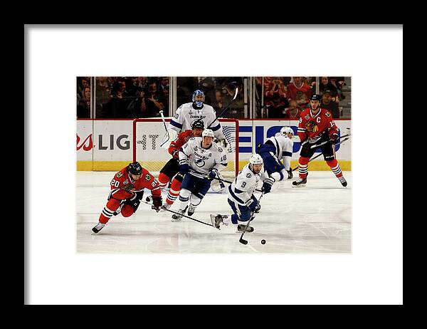 Brandon Saad Framed Print featuring the photograph 2015 Nhl Stanley Cup Final - Game Three by Tasos Katopodis