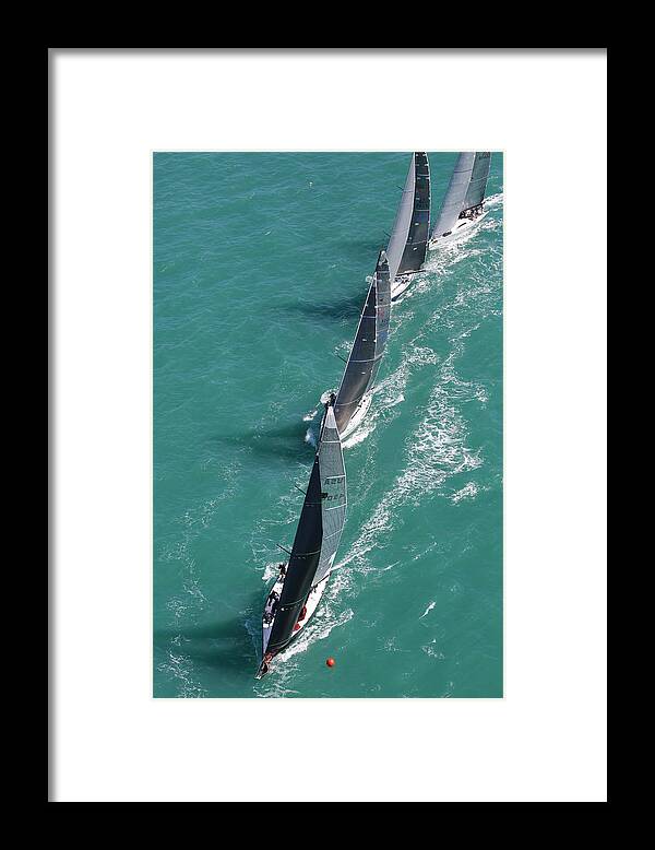 Aerial Framed Print featuring the photograph Key West Regatta #175 by Steven Lapkin