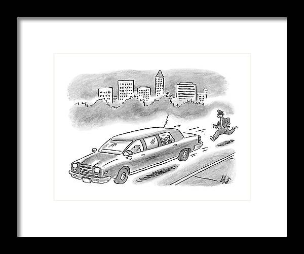 Limo Framed Print featuring the drawing New Yorker December 11th, 2006 by Frank Cotham