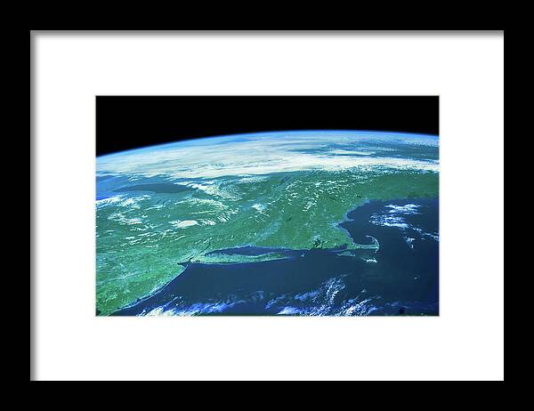 Photography Framed Print featuring the photograph View Of Planet Earth From Space Showing #21 by Panoramic Images