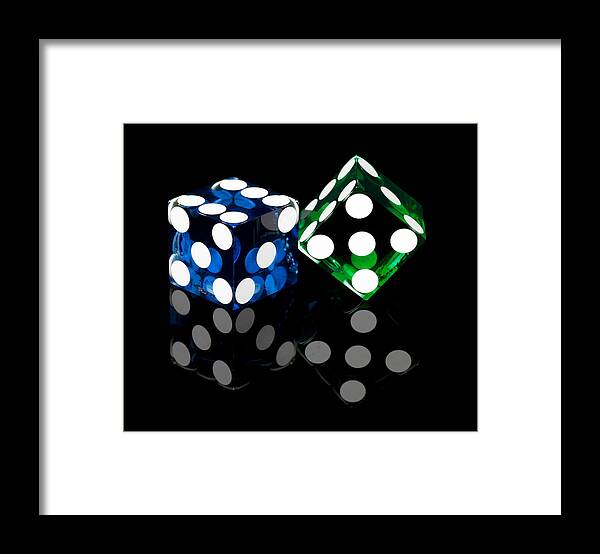 Dice Framed Print featuring the photograph Colorful Dice by Raul Rodriguez