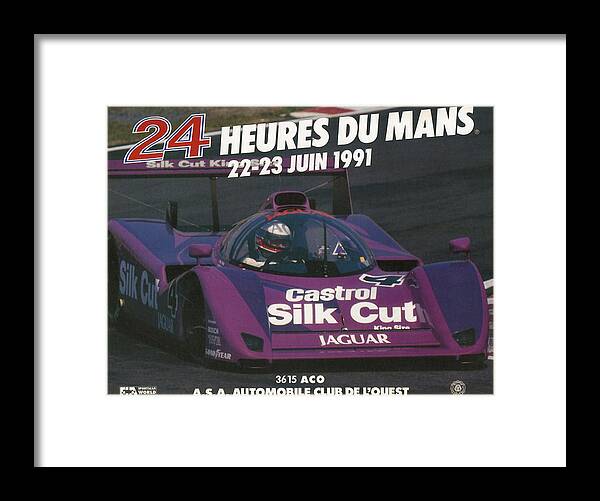 24 Hours Of Le Mans Framed Print featuring the digital art 24 Hours of Le Mans - 1991 by Georgia Clare