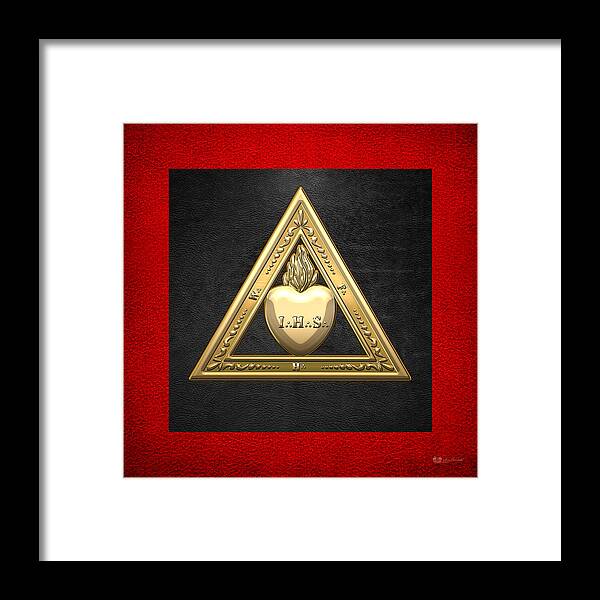 'ancient Brotherhoods' Collection By Serge Averbukh Framed Print featuring the digital art 26th Degree Mason - Prince of Mercy or Scottish Trinitarian Masonic Jewel by Serge Averbukh