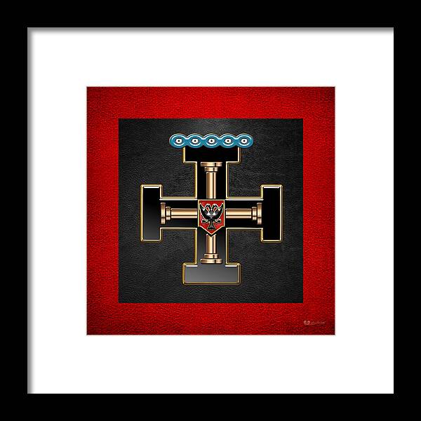 'ancient Brotherhoods' Collection By Serge Averbukh Framed Print featuring the digital art 27th Degree Mason - Knight of the Sun or Prince Adept Masonic Jewel by Serge Averbukh