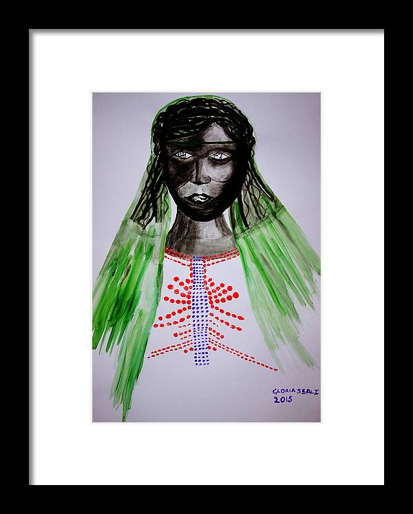 Jesus Framed Print featuring the painting Dinka Bride - South Sudan #29 by Gloria Ssali