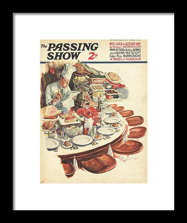 Chefs Framed Print featuring the drawing 1930s,uk,the Passing Show,magazine Cover #3 by The Advertising Archives