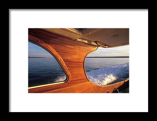 Afternoon Framed Print featuring the photograph A Hinckley Picnic Boat Cuts #3 by David McLain