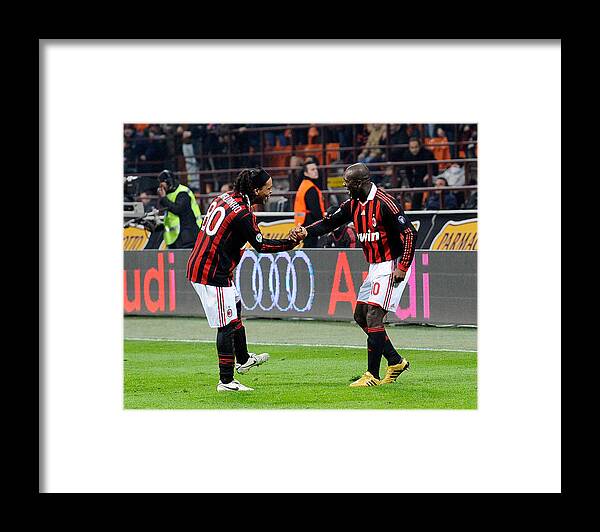 Scoring Framed Print featuring the photograph AC Milan v AC Chievo Verona - Serie A #3 by Claudio Villa