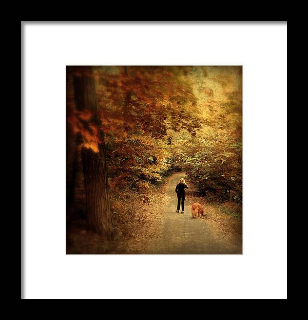 Nature Framed Print featuring the photograph Autumn Stroll by Jessica Jenney
