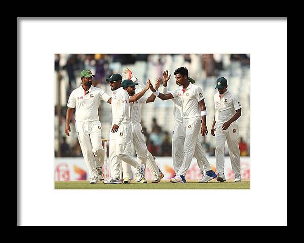 International Match Framed Print featuring the photograph Bangladesh v Australia - 2nd Test: Day 4 #3 by Robert Cianflone