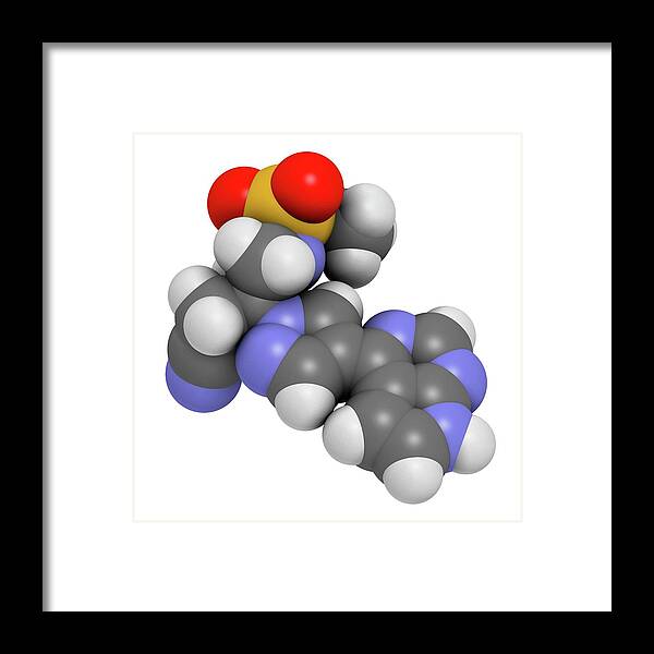 Baricitinib Framed Print featuring the photograph Baricitinib Janus Kinase Inhibitor Drug #3 by Molekuul