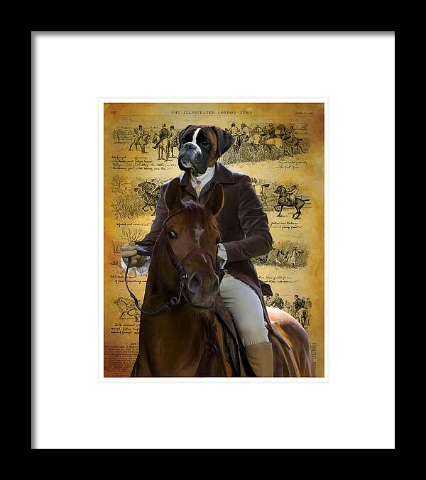 Boxer Dog Framed Print featuring the painting Boxer Art Canvas Print #3 by Sandra Sij