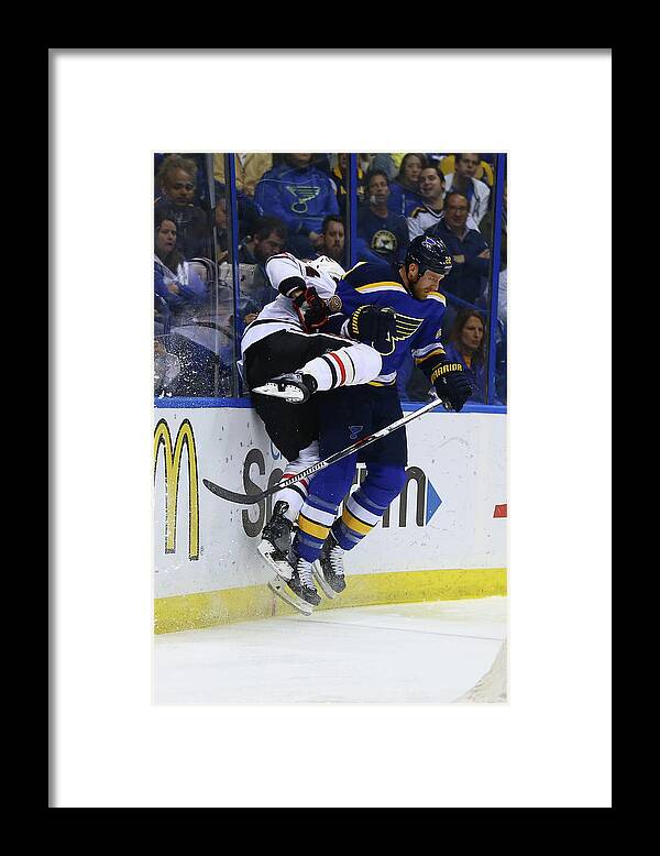 Playoffs Framed Print featuring the photograph Chicago Blackhawks V St. Louis Blues - #3 by Dilip Vishwanat