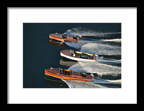 Chris Framed Print featuring the photograph Classic Chris Craft Runabouts #1 by Steven Lapkin