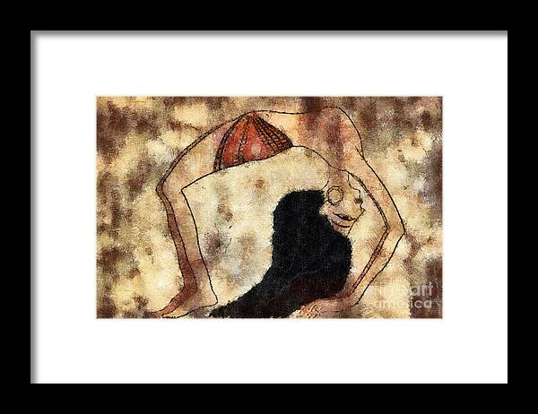 Dancer Framed Print featuring the mixed media dancer of ancient Egypt #8 by Michal Boubin