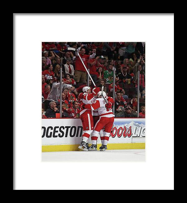 Playoffs Framed Print featuring the photograph Detroit Red Wings V Chicago Blackhawks #3 by Jonathan Daniel