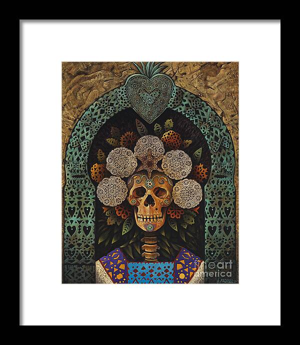 Dia-de-muertos Framed Print featuring the painting Dia De Muertos Madonna by Ricardo Chavez-Mendez