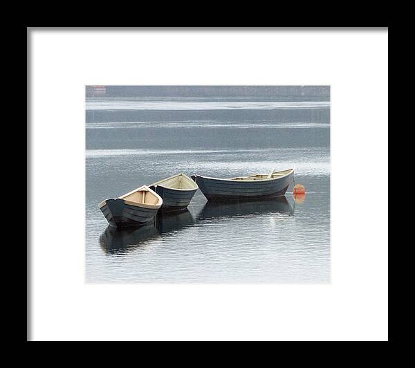 Nautical Scene Framed Print featuring the photograph 3 Dories by Carl Sheffer