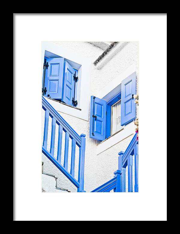 Architecture Framed Print featuring the photograph Greek house #3 by Tom Gowanlock