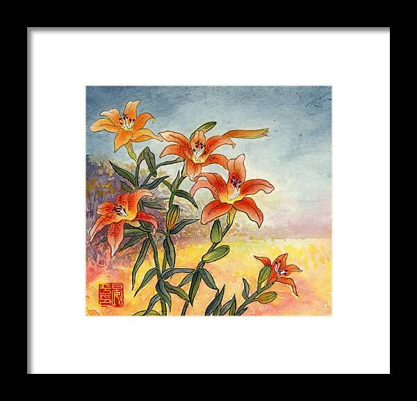  Framed Print featuring the painting Lily #3 by Ping Yan