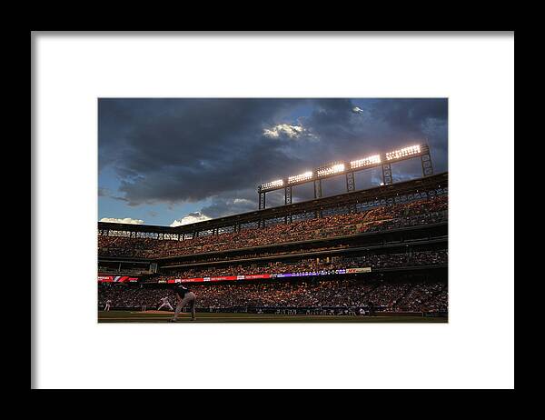 National League Baseball Framed Print featuring the photograph Milwaukee Brewers V Colorado Rockies by Doug Pensinger
