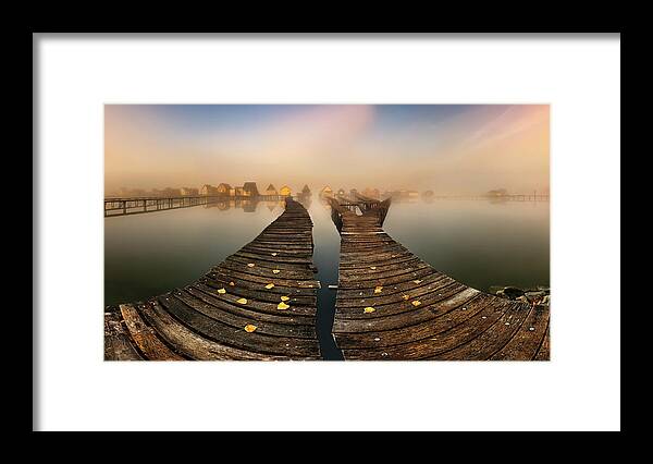 Pier Framed Print featuring the photograph Mist... #3 by Krzysztof Browko