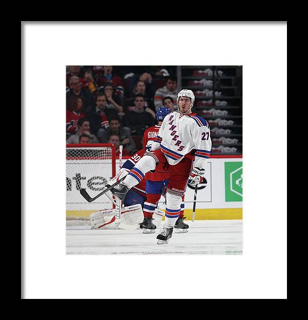 Playoffs Framed Print featuring the photograph New York Rangers V Montreal Canadiens - #3 by Bruce Bennett