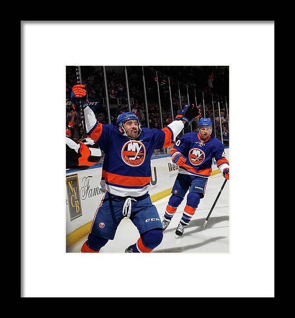 National Hockey League Framed Print featuring the photograph New York Rangers V New York Islanders #3 by Bruce Bennett