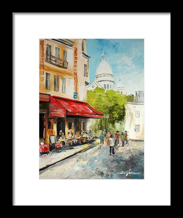 Cafe Framed Print featuring the painting Paris Cafe #3 by Luke Karcz