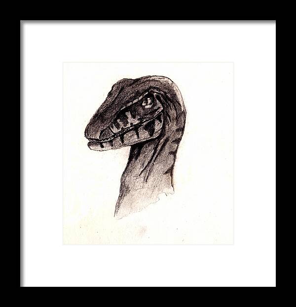 Raptor Framed Print featuring the drawing Raptor #3 by Julio Haro