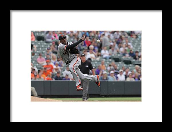 Ninth Inning Framed Print featuring the photograph San Francisco Giants V Colorado Rockies by Doug Pensinger