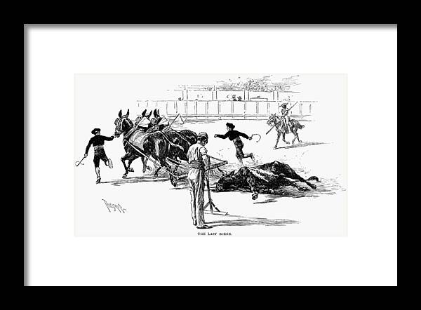 1891 Framed Print featuring the drawing Spain Bullfighting, 1891 #3 by Granger