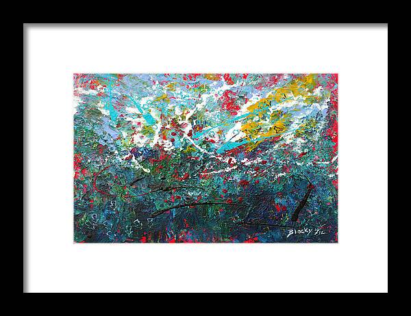 Colorful Abstract Framed Print featuring the painting Spring Has Sprung #2 by Donna Blackhall