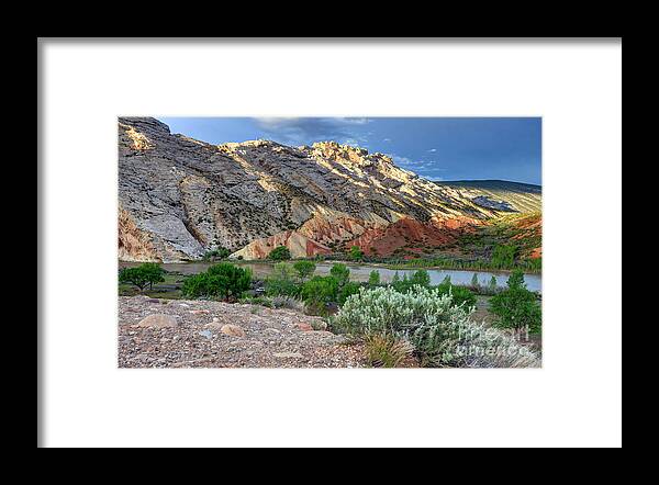 Spring Framed Print featuring the photograph Spring Storm over Split Mountain Dinosaur National Monument #3 by Gary Whitton
