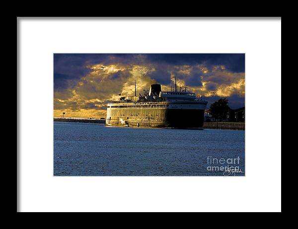 Badger Framed Print featuring the photograph S.S. Badger #3 by Bill Richards