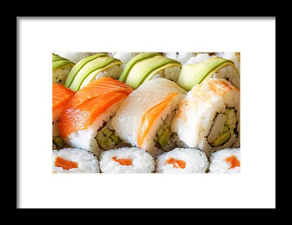 Appetizer Framed Print featuring the photograph Sushi by Peter Lakomy