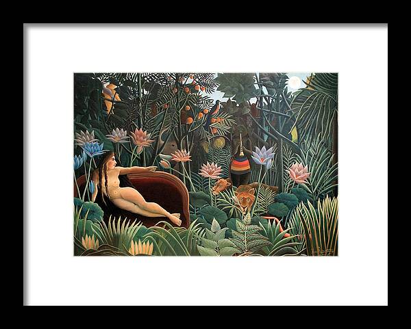 Henri Rousseau Framed Print featuring the painting The Dream by Henri Rousseau
