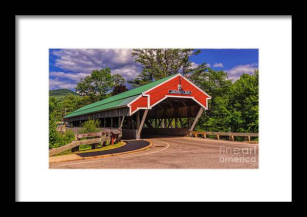 Covered Bridge Framed Print featuring the photograph The Honeymoon Covered Bridge. by New England Photography