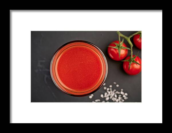 Tomato Framed Print featuring the photograph Tomato Juice #3 by Nailia Schwarz