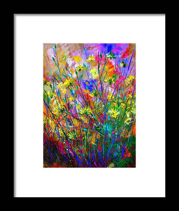 Flowers Framed Print featuring the painting Wild Flowers #3 by Pol Ledent