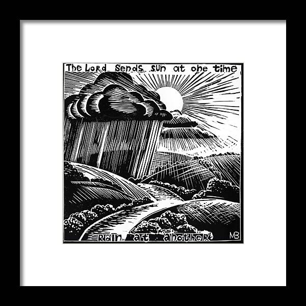 American Framed Print featuring the drawing American proverbs #41 by Mikhail Zarovny