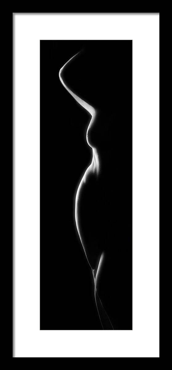 Black And White Framed Print featuring the photograph 3044 Infinity Line a nude by Chris Maher 1 to 3 Ratio by Chris Maher