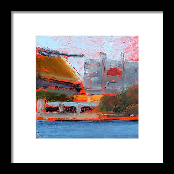Pittsburgh Framed Print featuring the painting Untitled #394 by Chris N Rohrbach